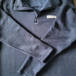 Columbia Men's Ribbed Zip-Up Sweater - Navy Performance Fishing Gear